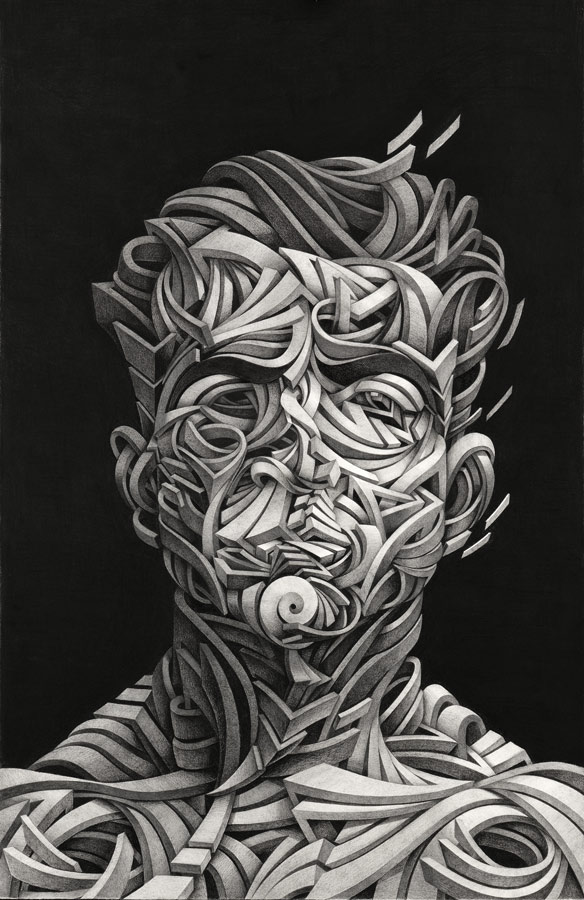 Marchal Mithouard, Shaka. Missak Manouchian. 100X70cm, pencil and charcoal on wood, 2022.