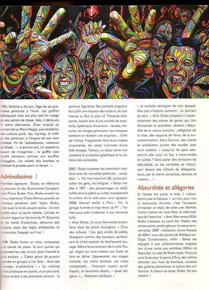 Marchal Mithouard, Shaka. Artension-Mars. Article dans le magazine Artension de mars 2012